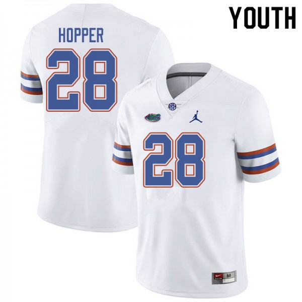 Jordan Brand Youth #28 Ty'Ron Hopper Florida Gators College Football Jersey White